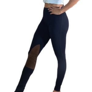 Leather-Patch Jodhpur Leggings